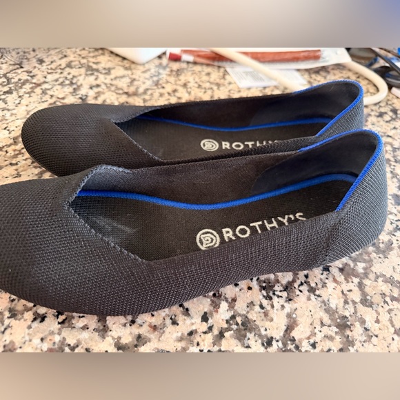 Rothy's Shoes - Rothy's Black Flats with Blue Trim